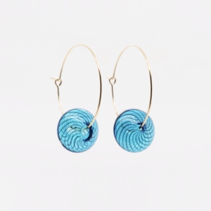 Bubble Hoop - Petrol blue catz - håndlavede smykker fra eget værksted