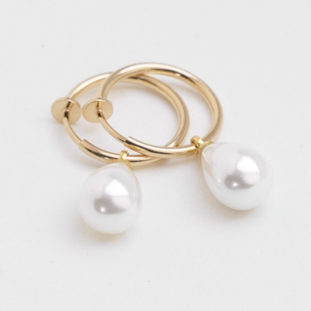 Creol til uden huller - Pearl Drop Gold catz
