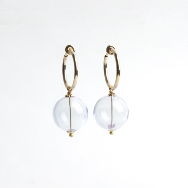 Creol til uden huller - Drop Bubble Hoop Violet catz
