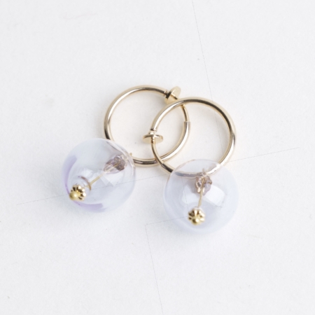 Creol til uden huller - Drop Bubble Hoop Violet catz