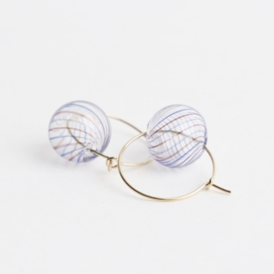 Bubble Hoop - blue/brown catz - håndlavede smykker fra eget værksted