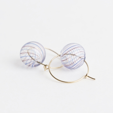 Bubble Hoop - blue/brown catz - håndlavede smykker fra eget værksted