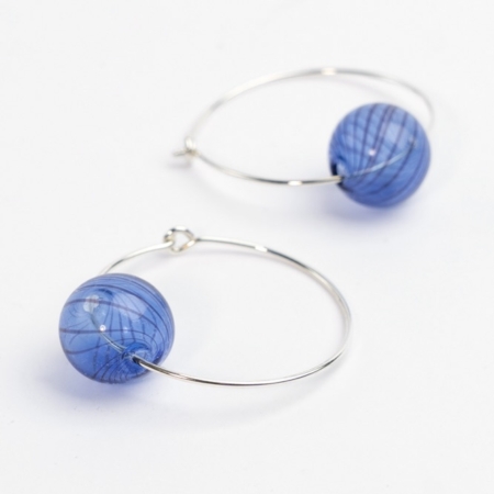 Bubble Hoops - blue catz, håndlavede smykker fra eget værksted
