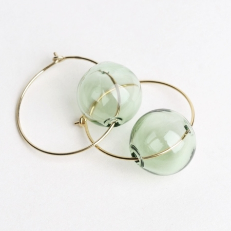 Bubble Hoop - green - catz, håndlavede smykker fra eget værksted