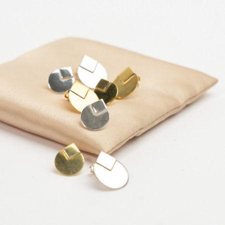 Circle and Square ear studs catz