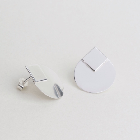Circle and Square ear studs