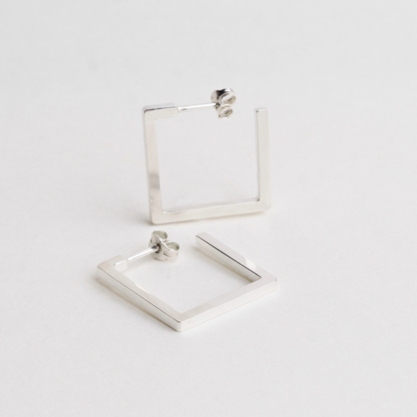 square ear studs