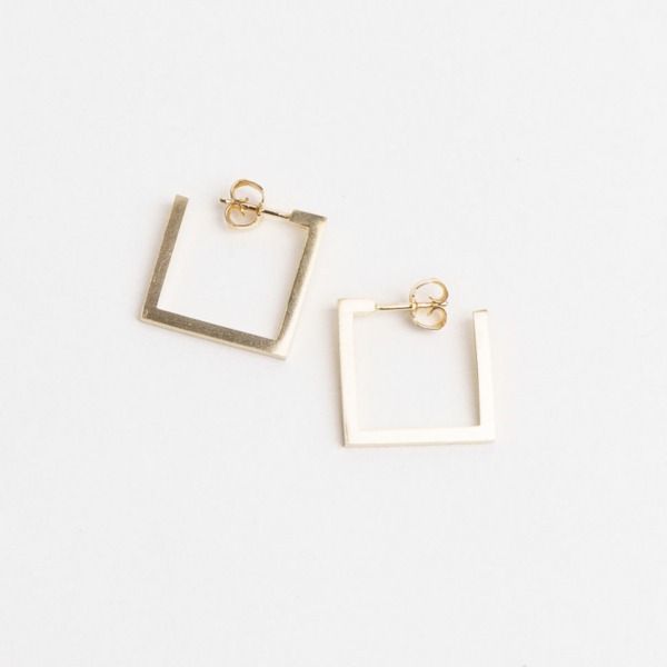 square ear studs