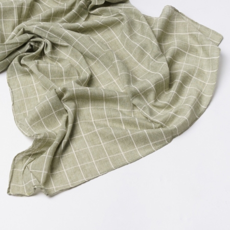 Tørklæde med tern - olivengrøn