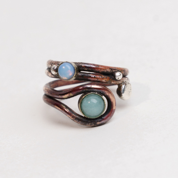 Aqua Copper Ring