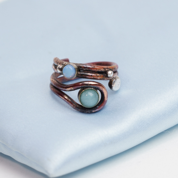 Aqua Copper Ring