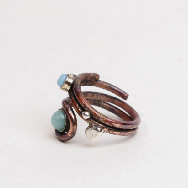 Aqua Copper Ring