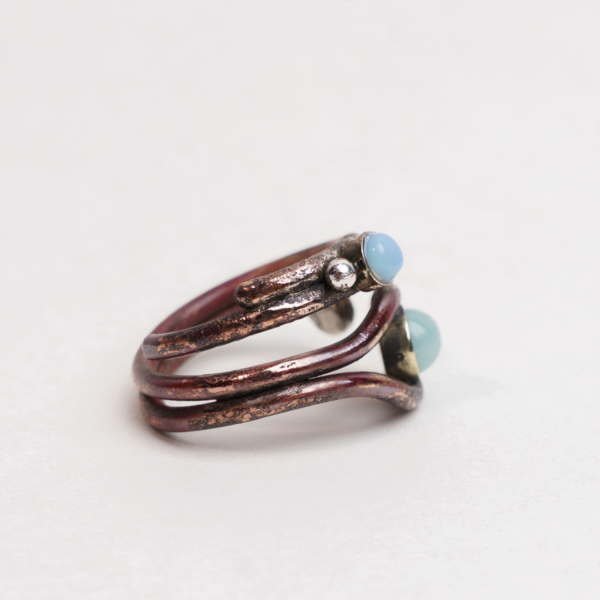 Aqua Copper Ring