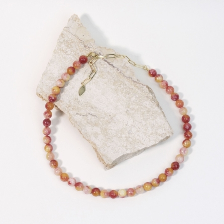 Blood orange Jade - perlekæde catz, håndlavede smykker fra eget værksted