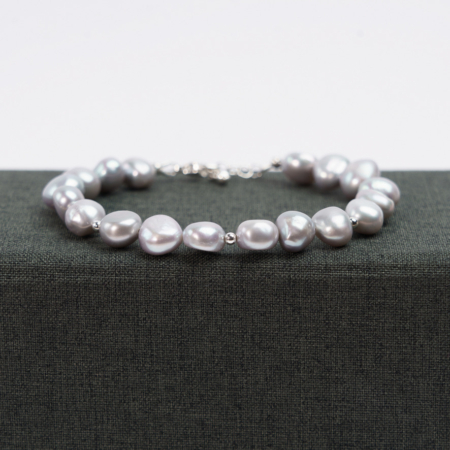 Grey Pearl - armbånd catz, håndlavede smykker fra eget værksted