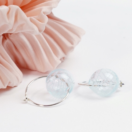 Bubble hoop - sky blue catz, håndlavede smykker fra eget værksted