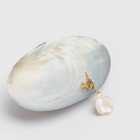 Aqua Single Earstud - no. 1 catz, håndlavede smykker fra eget værksted