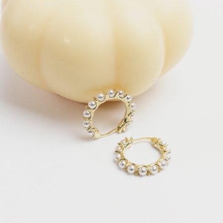 pearl hoops - øreringe catz
