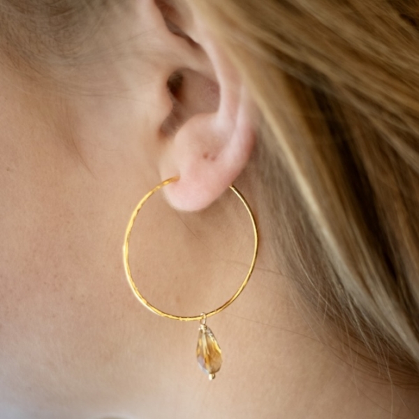 Ocher Drop Hoops - Øreringe