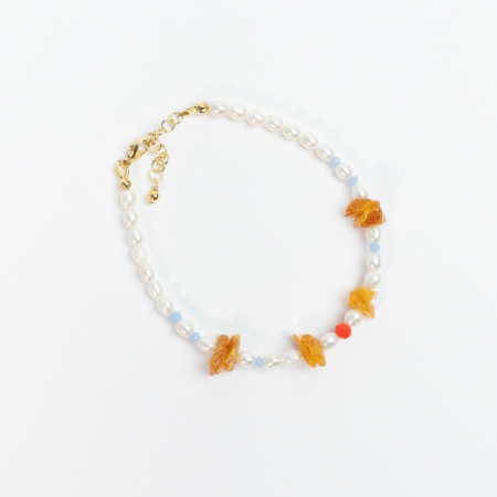 Amber and Pearl - armbånd catz , håndlavede smykker fra eget værksted