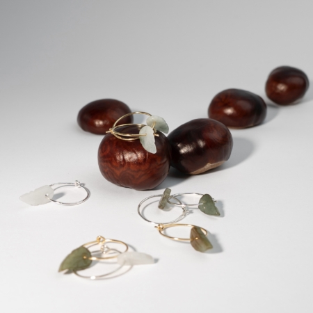 Leaf Hoops - Øreringe, håndlavede smykker fra eget værksted