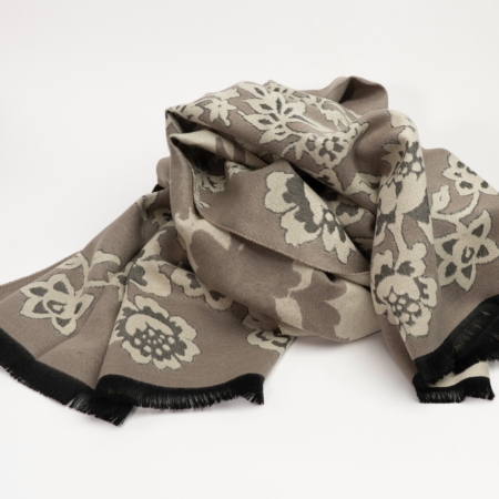 Taupe Flower - halstørklæde catz tørklæder