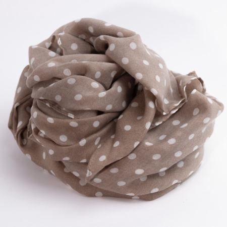 Polka-Dot-Brown-tørklæde-catz-svendborg